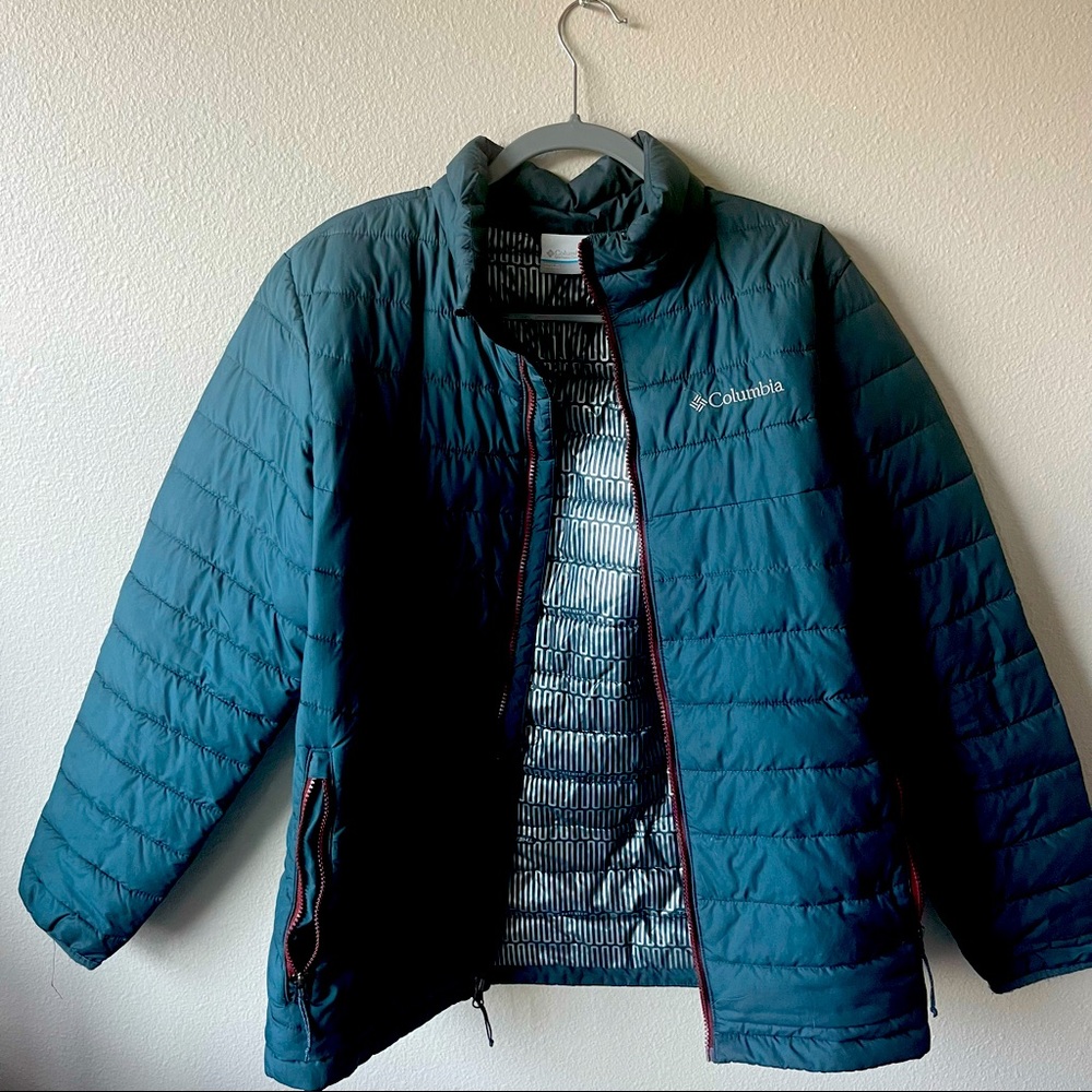 Gently used. This is a mens jacket but I wore it as a women